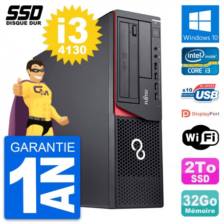 PC Fujitsu Esprimo E920 DT Intel Core i3-4130 RAM 32Go SSD 2To Windows 10 Wifi
