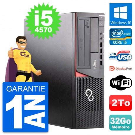 PC Fujitsu Esprimo E920 DT Intel i5-4570 RAM 32Go Disque 2To Windows 10 Wifi