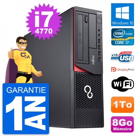 PC Fujitsu Esprimo E920 DT Intel Core i7-4770 RAM 8Go Disque 1To Windows 10 Wifi