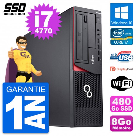 PC Fujitsu Esprimo E920 DT Intel Core i7-4770 RAM 8Go SSD 480Go Windows 10 Wifi