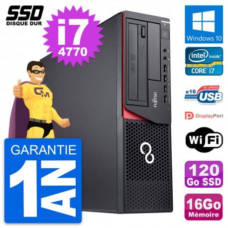 PC Fujitsu Esprimo E920 DT Intel Core i7-4770 RAM 16Go SSD 120Go Windows 10 Wifi
