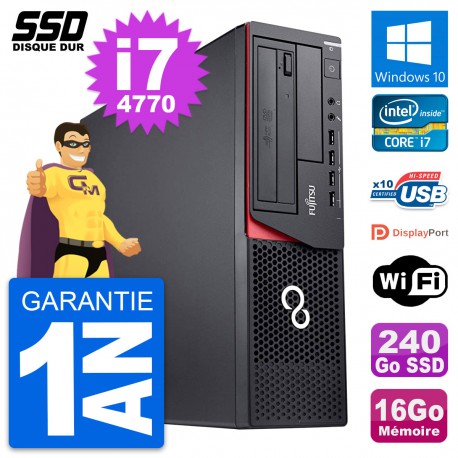 PC Fujitsu Esprimo E920 DT Intel Core i7-4770 RAM 16Go SSD 240Go Windows 10 Wifi