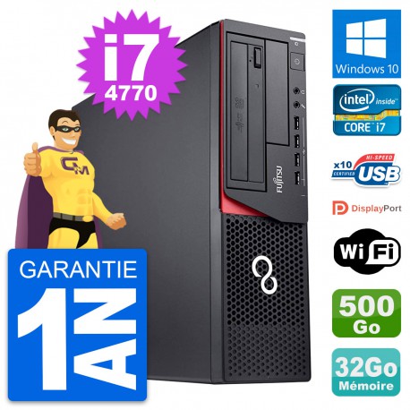 PC Fujitsu Esprimo E920 DT Intel i7-4770 RAM 32Go Disque 500Go Windows 10 Wifi