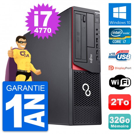 PC Fujitsu Esprimo E920 DT Intel i7-4770 RAM 32Go Disque 2To Windows 10 Wifi