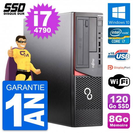 PC Fujitsu Esprimo E920 DT Intel Core i7-4790 RAM 8Go SSD 120Go Windows 10 Wifi