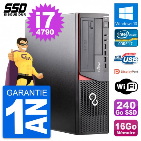 PC Fujitsu Esprimo E920 DT Intel Core i7-4790 RAM 16Go SSD 240Go Windows 10 Wifi