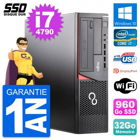 PC Fujitsu Esprimo E920 DT Intel Core i7-4790 RAM 32Go SSD 960Go Windows 10 Wifi