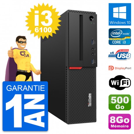 PC Lenovo ThinkCentre M700 SFF Core i3-6100 RAM 8Go Disque 500Go Windows 10 Wifi
