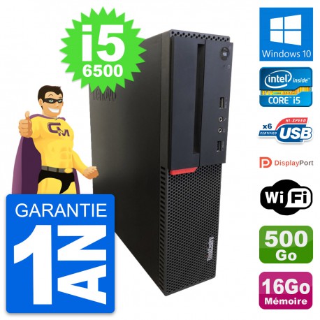 PC Lenovo ThinkCentre M700 SFF i5-6500 RAM 16Go Disque 500Go Windows 10 Wifi