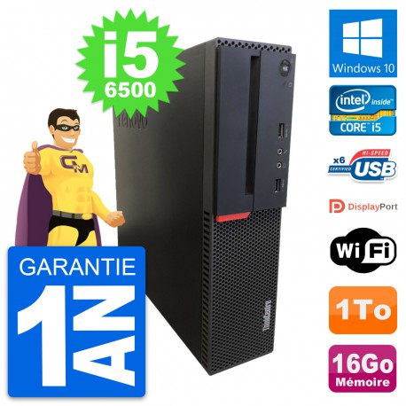 PC Lenovo ThinkCentre M700 SFF Intel i5-6500 RAM 16Go Disque 1To Windows 10 Wifi