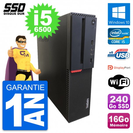 PC Lenovo ThinkCentre M700 SFF Intel i5-6500 RAM 16Go SSD 240Go Windows 10 Wifi