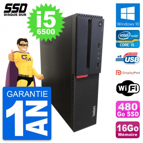 PC Lenovo ThinkCentre M700 SFF Intel i5-6500 RAM 16Go SSD 480Go Windows 10 Wifi