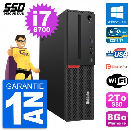 PC Lenovo ThinkCentre M700 SFF Intel i7-6700 RAM 8Go SSD 2To Windows 10 Wifi