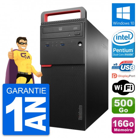 PC Tour Lenovo ThinkCentre M700 G4400 RAM 16Go Disque 500Go Windows 10 Wifi