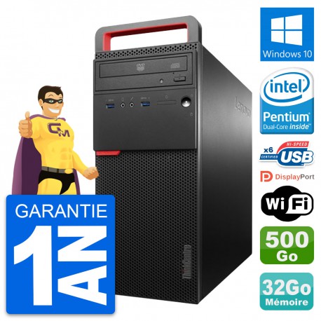 PC Tour Lenovo ThinkCentre M700 G4400 RAM 32Go Disque 500Go Windows 10 Wifi