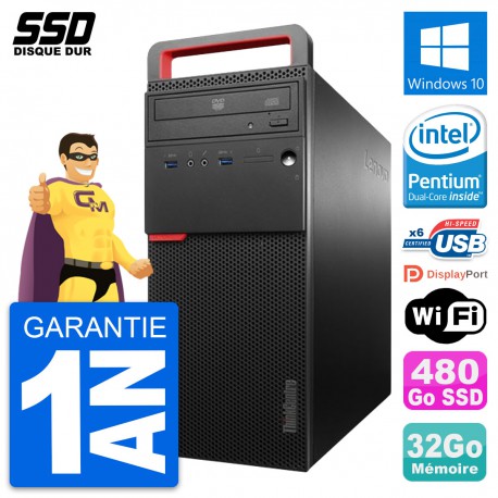 PC Tour Lenovo ThinkCentre M700 Intel G4400 RAM 32Go SSD 480Go Windows 10 Wifi