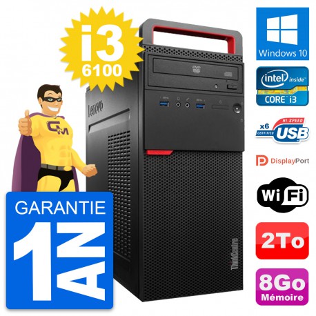 PC Tour Lenovo ThinkCentre M700 Intel i3-6100 RAM 8Go Disque 2To Windows 10 Wifi