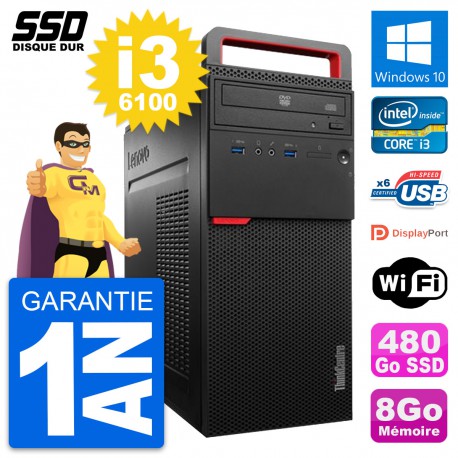 PC Tour Lenovo ThinkCentre M700 Intel i3-6100 RAM 8Go SSD 480Go Windows 10 Wifi
