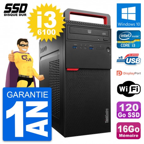 PC Tour Lenovo ThinkCentre M700 Intel i3-6100 RAM 16Go SSD 120Go Windows 10 Wifi