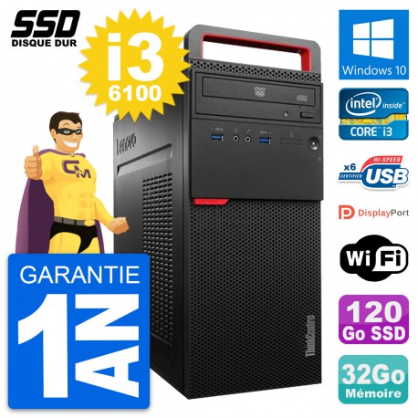 PC Tour Lenovo ThinkCentre M700 Intel i3-6100 RAM 32Go SSD 120Go Windows 10 Wifi