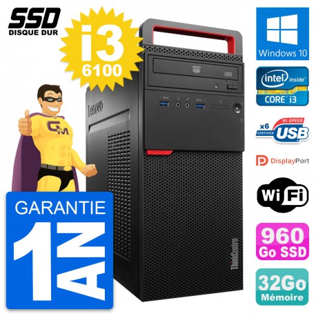 PC Tour Lenovo ThinkCentre M700 Intel i3-6100 RAM 32Go SSD 960Go Windows 10 Wifi