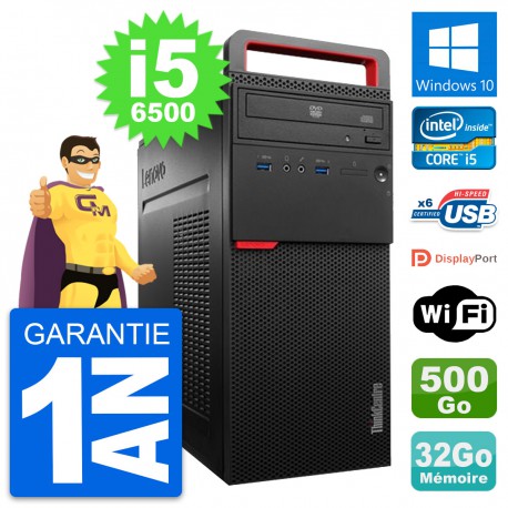 PC Tour Lenovo ThinkCentre M700 i5-6500 RAM 32Go Disque 500Go Windows 10 Wifi