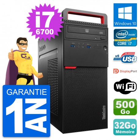 PC Tour Lenovo ThinkCentre M700 i7-6700 RAM 32Go Disque 500Go Windows 10 Wifi