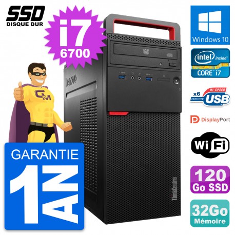 PC Tour Lenovo ThinkCentre M700 Intel i7-6700 RAM 32Go SSD 120Go Windows 10 Wifi