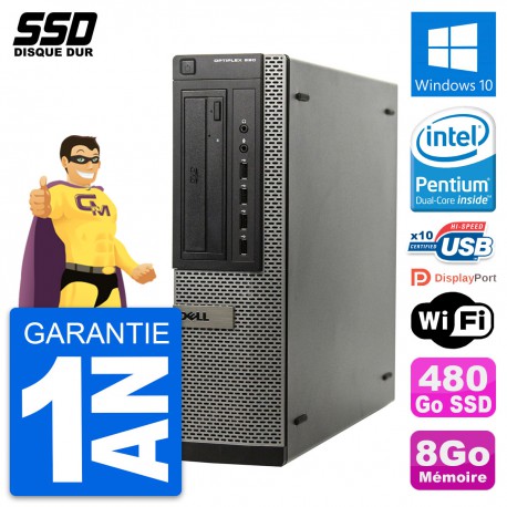 PC DELL OptiPlex 990 DT Intel G630 RAM 8Go SSD 480Go Windows 10 Wifi