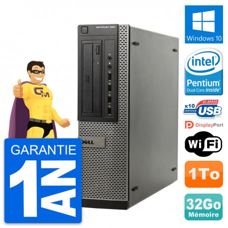 PC DELL OptiPlex 990 DT Intel G630 RAM 32Go Disque 1To Windows 10 Wifi
