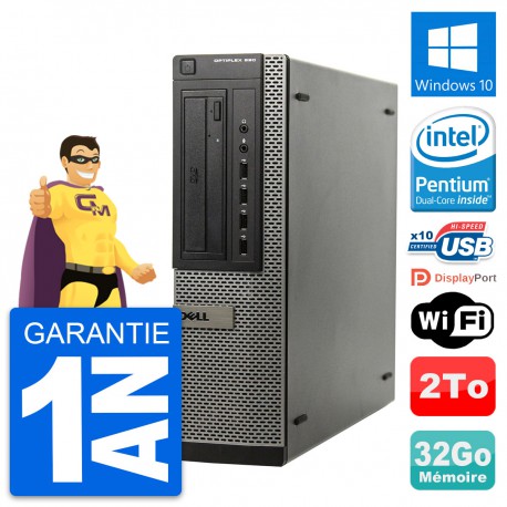 PC DELL OptiPlex 990 DT Intel G630 RAM 32Go Disque 2To Windows 10 Wifi