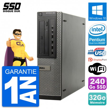 PC DELL OptiPlex 990 DT Intel G630 RAM 32Go SSD 240Go Windows 10 Wifi