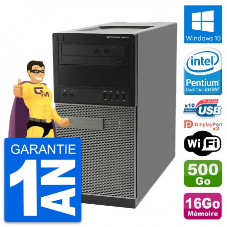 PC Tour Dell OptiPlex 9010 Intel G630 RAM 16Go Disque Dur 500Go Windows 10 Wifi