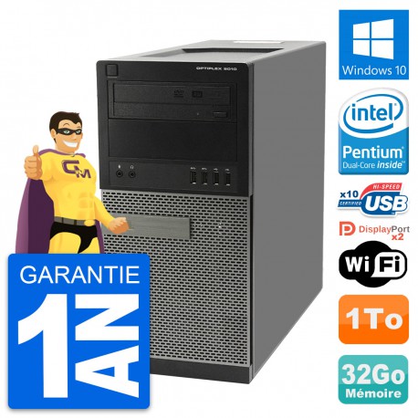 PC Tour Dell OptiPlex 9010 Intel G630 RAM 32Go Disque Dur 1To Windows 10 Wifi