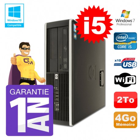 PC HP 8200 SFF Intel I5-2400 4Go Disque 2To Graveur Wifi W7