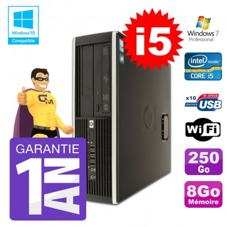 PC HP 8200 SFF Intel I5-2400 8Go Disque 250Go Graveur Wifi W7