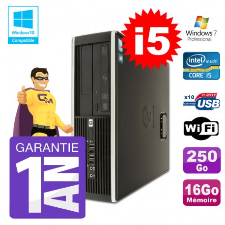 PC HP 8200 SFF Intel I5-2400 16Go Disque 250Go Graveur Wifi W7