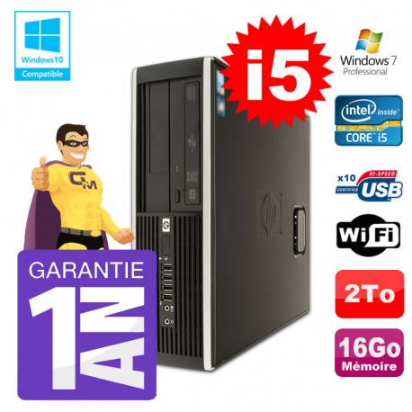 PC HP 8200 SFF Intel I5-2400 16Go Disque 2To Graveur Wifi W7
