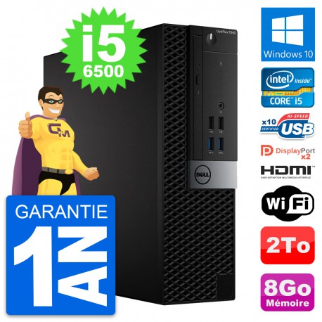 PC Dell OptiPlex 7040 SFF Intel i5-6500 RAM 8Go Disque 2To HDMI Windows 10 Wifi