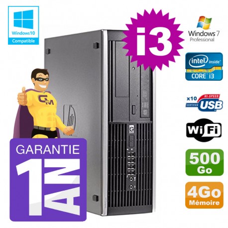 PC HP 8200 SFF Intel I3-2120 4Go Disque 500Go Graveur Wifi W7