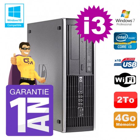 PC HP 8200 SFF Intel I3-2120 4Go Disque 2To Graveur Wifi W7