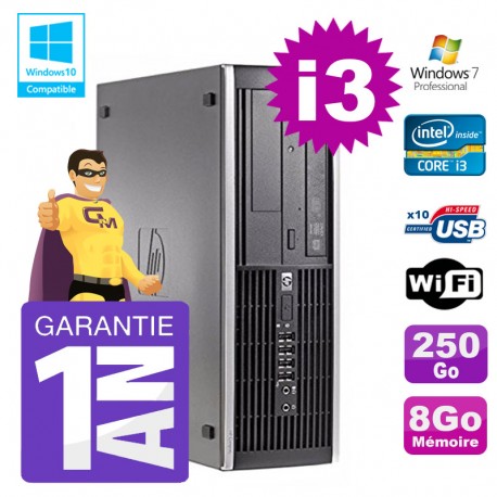 PC HP 8200 SFF Intel I3-2120 8Go Disque 250Go Graveur Wifi W7