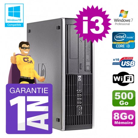 PC HP 8200 SFF Intel I3-2120 8Go Disque 500Go Graveur Wifi W7