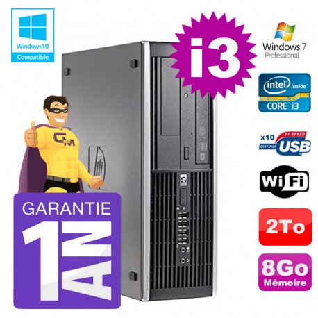 PC HP 8200 SFF Intel I3-2120 8Go Disque 2To Graveur Wifi W7