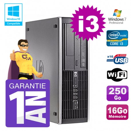 PC HP 8200 SFF Intel I3-2120 16Go Disque 250Go Graveur Wifi W7