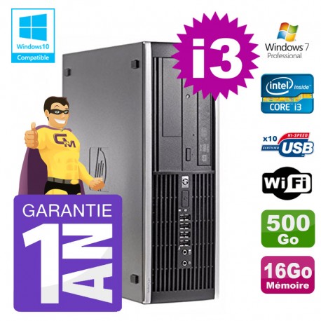 PC HP 8200 SFF Intel I3-2120 16Go Disque 500Go Graveur Wifi W7