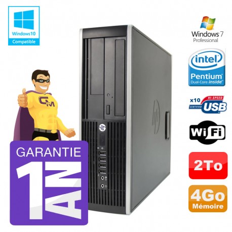 PC HP 8200 SFF Intel G630 4Go Disque 2To Graveur Wifi W7