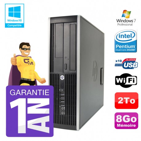 PC HP 8200 SFF Intel G630 8Go Disque 2To Graveur Wifi W7