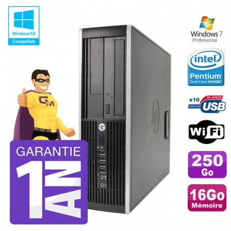 PC HP 8200 SFF Intel G630 16Go Disque 250Go Graveur Wifi W7