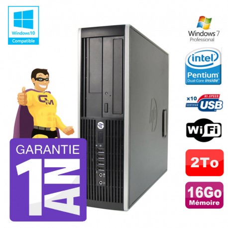 PC HP 8200 SFF Intel G630 16Go Disque 2To Graveur Wifi W7